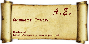 Adamecz Ervin névjegykártya