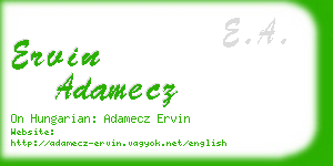 ervin adamecz business card